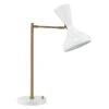 Pisa Swing Arm Table Lamp - White / Brass -Best Lighting Shop 1pisa tlwh