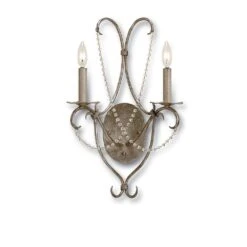 Crystal Lights Silver Sconce