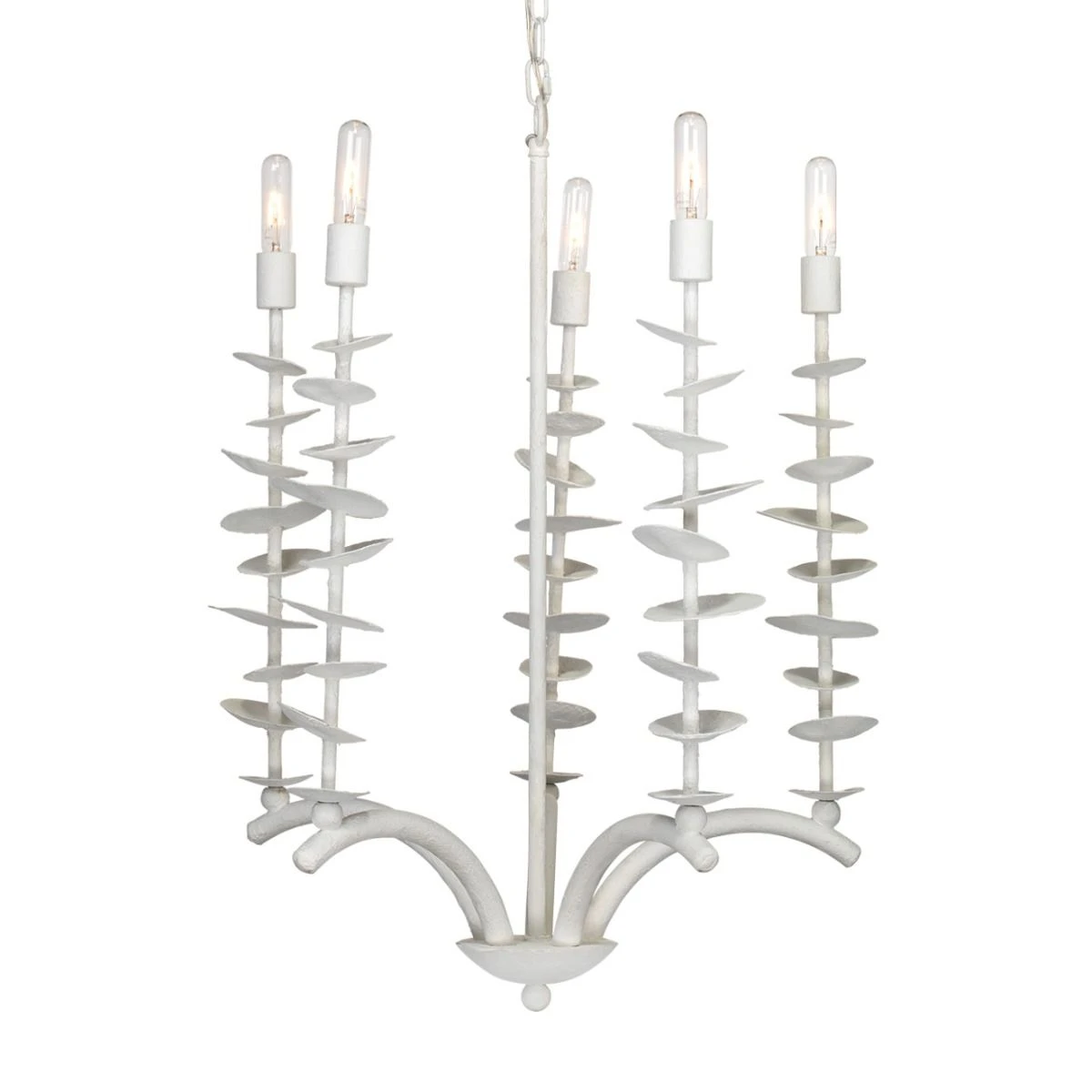 Petals Chandelier - White Gesso 4 Petals Chandelier - White Gesso - Image 2
