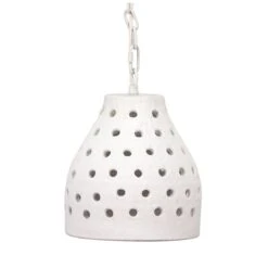 Medium Porous Pendant - Matte White