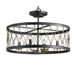 Crisscross Flushmount - Bronze