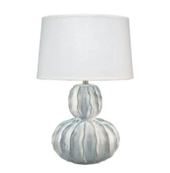 Oceane Gourd Table Lamp - White