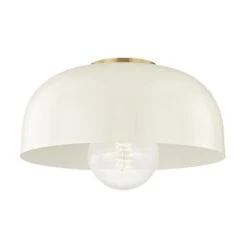 Avery Semi Flush - Aged Brass / Cream