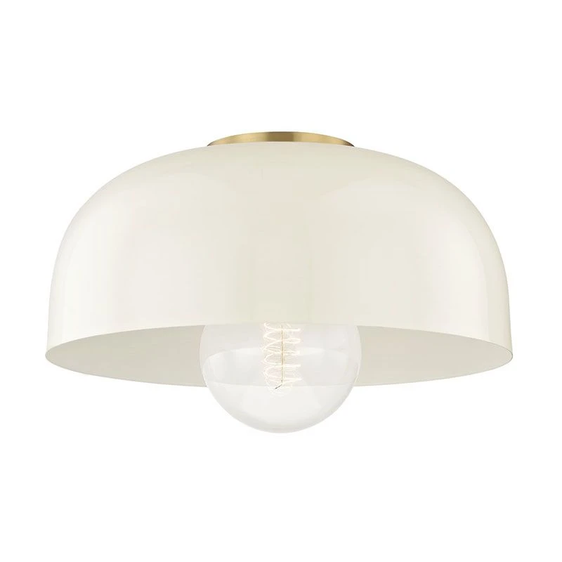Avery Semi Flush - Aged Brass / Cream 3 Avery Semi Flush - Aged Brass / Cream