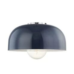 Avery Semi Flush - Polished Nickel / Navy