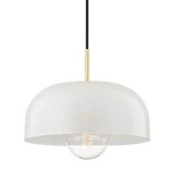 Avery Pendant - Aged Brass / Cream