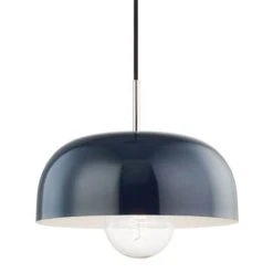 Avery Pendant - Polished Nickel / Navy