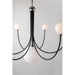 Coco Chandelier - Polished Nickel / Black 11 Coco Chandelier - Polished Nickel / Black -Best Lighting Shop h234807 pn bk 2