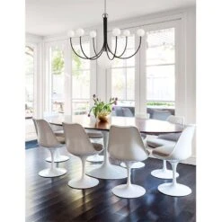 Coco Chandelier - Polished Nickel / Black 12 Coco Chandelier - Polished Nickel / Black -Best Lighting Shop h234807 pn bk 3