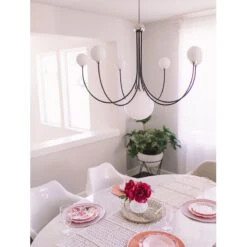 Coco Chandelier - Polished Nickel / Black 14 Coco Chandelier - Polished Nickel / Black -Best Lighting Shop h234807 pn bk 5