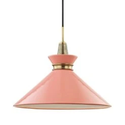 Kiki Pendant - Aged Brass / Pink