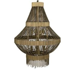 Noir Domo Chandelier - Metal With Brass