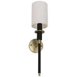 Noir Lenox Sconce - Black / Brass