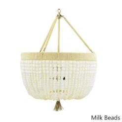 Malibu 30 Beaded Chandelier - Brass -Best Lighting Shop malibu24 milk 1 6