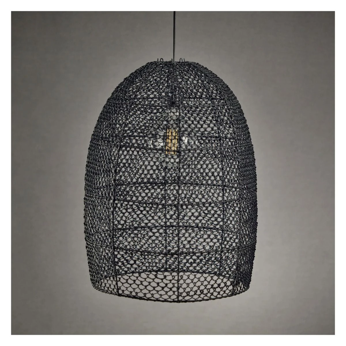 Anisa Black Abaca Pendant Lamp 22.25"-Inch Tall 4 Anisa Black Abaca Pendant Lamp 22.25"-Inch Tall - Image 2