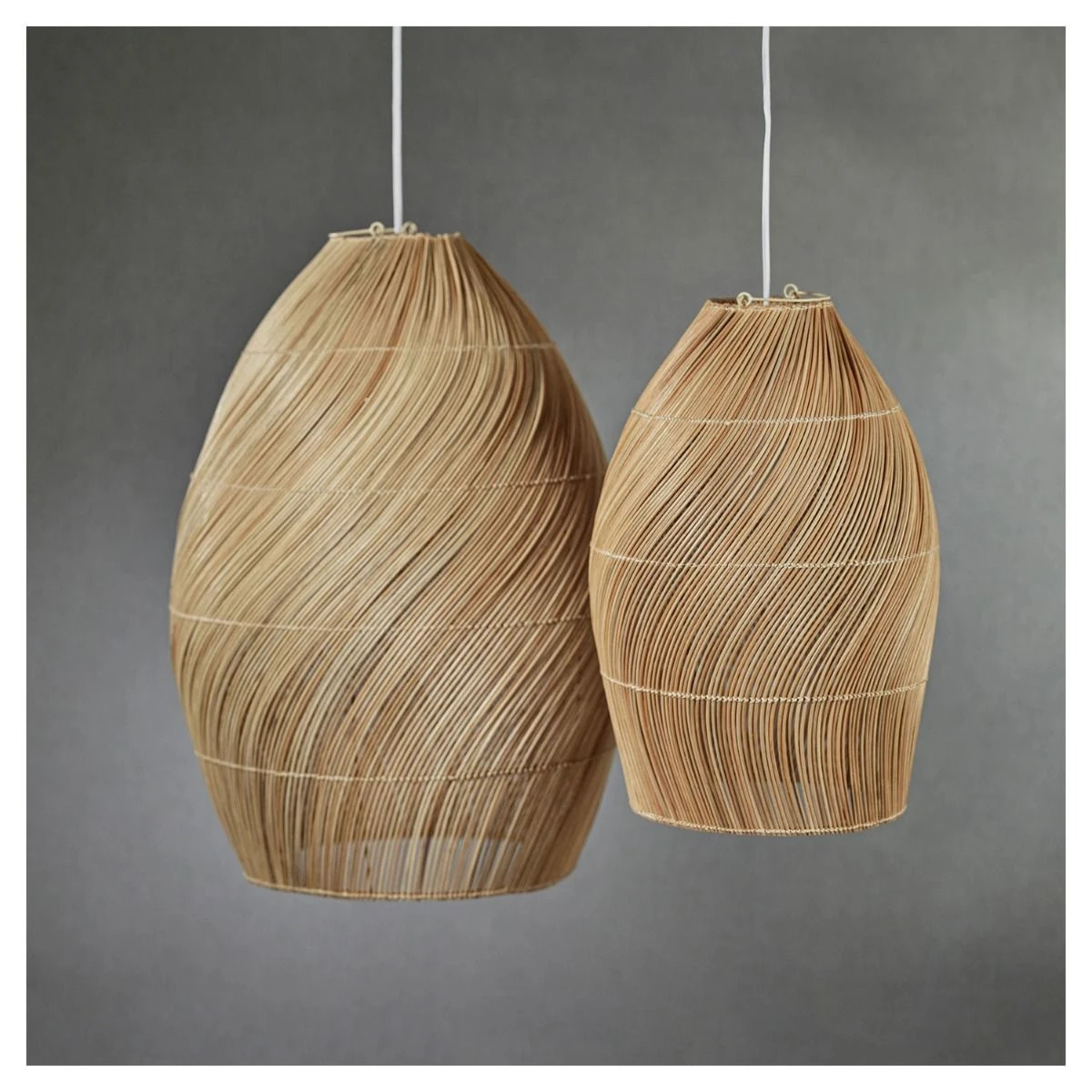 Marcel Spiral Rattan Pendant Lamp 21"-Inch Tall 5 Marcel Spiral Rattan Pendant Lamp 21"-Inch Tall - Image 3